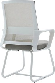 Καρέκλα επισκέπτη Palma pakoworld λευκή- mesh γκρι 46x52x94εκ