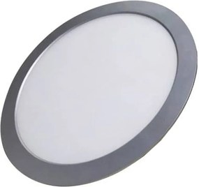 LED Panel Slim Χωνευτό Στρογγυλό 8W ενδιάμεσο φως 4000K 500lm Ασημί