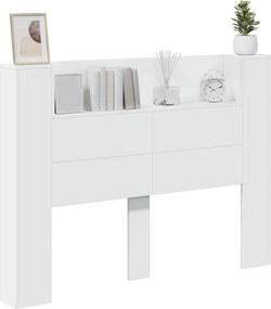 vidaXL Κεφαλάρι με ράφι Λευκό 140 x 16,5 x 103,5 cm Επεξεργασμένο ξύλο