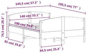 ΠΛΑΙΣΙΟ ΚΡΕΒΑΤΙΟΥ ΜΕ ΚΕΦΑΛΑΡΙ ΛΕΥΚΟ 140 X 190 ΕΚ. ΜΑΣΙΦ ΠΕΥΚΟ 3216180