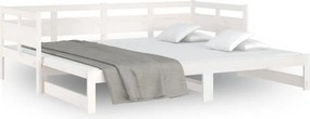 vidaXL Καναπές Κρεβάτι Συρόμενος Λευκός 2x(90x190) εκ. από Μασίφ Πεύκο