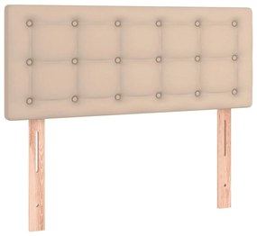 Κρεβάτι Boxspring με Στρώμα Καπουτσίνο 120x190εκ.από Συνθ.Δέρμα - Καφέ