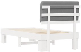 vidaXL Σκελετός Κρεβατιού με Επενδεδυμένο Κεφαλάρι Ανοιχτό γκρι