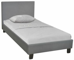 Κρεβάτι Mesa 333, Μονόκλινο, Γκρι, 90x200, Ταπισερί, Τάβλες για Κρεβάτι, 97x203x89cm