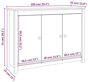 ΝΤΟΥΛΑΠΙ ΜΑΥΡΟ 100 X 35 X 74 ΕΚ. ΑΠΟ ΜΑΣΙΦ ΞΥΛΟ ΠΕΥΚΟΥ 814563