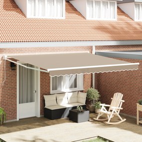 vidaXL Χειροκίνητη Ανασυρόμενη Τέντα Μπεζ 400x300 cm
