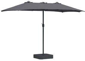 vidaXL Ομπρέλα Κήπου Ανθρακί 385 x 209 x 244 εκατοστά ύφασμα