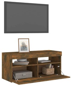 vidaXL Έπιπλο Τηλεόρασης με LED Καπνιστή Δρυς 90x35x40 εκ.