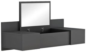 Τουαλέτα κρεβατοκάμαρας Paltar κρεμαστή με καθρέπτη σε γκρι απόχρωση 100x39.1x33εκ 100x39.1x33 εκ.