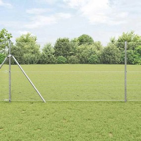 vidaXL Συγκολλημένος Φράχτης  με 13 Στύλους 1.4x50 μ Γαλβανισμένος Χάλυβας