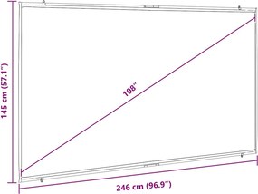 vidaXL Οθόνη Προβολής Κρεμαστή για Τοίχο 108 Ιντσών 16:9