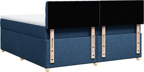 vidaXL Κρεβάτι Boxspring με Στρώμα Μπλε 180x200 εκ. Υφασμάτινο