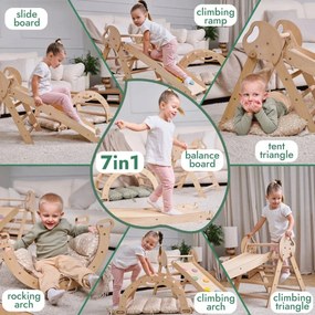 4σε1 Σετ Αναρριχησης Mini: Τριγωνικη Σκαλα + Αψιδα + Τσουληθρα + Μαξιλαρι