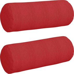 vidaXL Μαξιλάρια Στήριγμα 2 pcs Κόκκινο Ø 25 x 70 cm ύφασμα