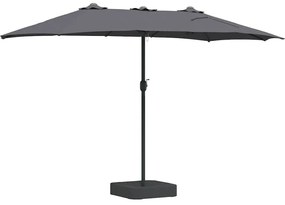 vidaXL Ομπρέλα Κήπου Ανθρακί 385 x 209 x 244 εκατοστά ύφασμα