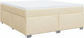 vidaXL Κρεβάτι Boxspring με Στρώμα Κρεμ 180x200 εκ. Υφασμάτινο