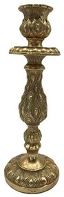 Κηροπήγιο Peacock 016340 8,8x0,88xH25,2cm Antique Gold Polyresin