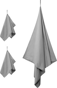 vidaXL Σύνολο πετσέτας αθλητισμού 3 pcs Σκούρο Γκρι