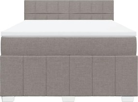 vidaXL Κρεβάτι Boxspring με Στρώμα Taupe 160x200 εκ. Υφασμάτινο