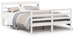 Σκελετός Κρεβατιού με Κεφαλάρι Χωρίς Στρώμα Λευκό 120x200 εκ.