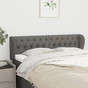 Κεφαλάρι με Πτερύγια Σκούρο Γκρι 147 x 23 x 78/88εκ. Υφασμάτινο 3117479