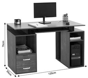 Γραφείο υπολογιστή Liberion pakoworld καρυδί 120x55x76εκ (1 τεμάχια)
