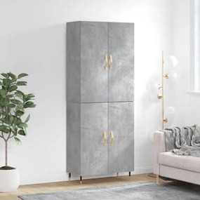 vidaXL Ντουλάπι Γκρι Σκυροδέματος 69,5x34x180 εκ. Επεξεργασμένο Ξύλο