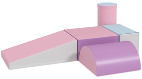 HOMCOM Μαλακά τουβλάκια, σετ 5 τεμαχίων από αφρώδη τουβλάκια για παιδιά ηλικίας 1-3 ετών, συνθετικό δέρμα, πολύχρωμο