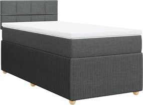 vidaXL Κρεβάτι Boxspring με Στρώμα Σκούρο Γκρι 80x200 εκ. Υφασμάτινο