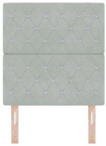 vidaXL Βελούδινο Κεφαλάρι Argyle Ανοιχτό γκρι 80 cm Βελούδο