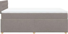 vidaXL Κρεβάτι Boxspring με Στρώμα Taupe 120x200 εκ. Υφασμάτινο