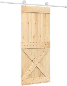 vidaXL Συρόμενη Πόρτα Φυσικό και Λευκό 85 x 210 cm
