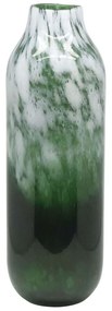 Βάζο Fantasy 15-00-23905 Φ14x45,5cm White-Green Marhome Glass