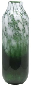 Βάζο Fantasy 15-00-23905 Φ14x45,5cm White-Green Marhome Γυαλί