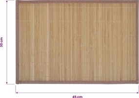 Σουπλά 6 τεμ. Καφέ 30 x 45 εκ. από Μπαμπού