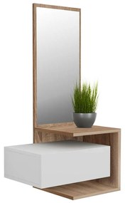Έπιπλο Εισόδου Με Καθρέπτη Meara HM8984.14 49,1x31,3x90cm Sonoma-White Μελαμίνη