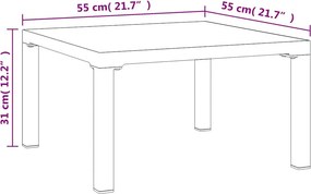 vidaXL Τραπέζάκι Κήπου Γκρι 55 x 55 x 31 εκ. από DPC και Ατσάλι