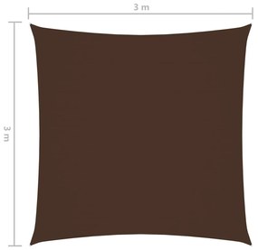 vidaXL Πανί Σκίασης Τετράγωνο Καφέ 3 x 3 μ. από Ύφασμα Oxford
