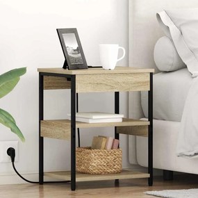 vidaXL Κομοδίνο 2 pcs Δρύς Sonoma 41 x 31 x 51 εκ. Επεξεργασμένο ξύλο