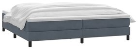 vidaXL Κρεβάτι Boxspring με Στρώμα Σκούρο Γκρι 200x210 εκ. Βελούδινο