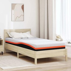 vidaXL Στρώμα Λευκό και Μαύρο 100 x 200 cm Ζακάρ ύφασμα
