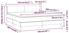 vidaXL Κρεβάτι Boxspring με Στρώμα Αν. Πράσινο 160x200εκ Υφασμάτινο