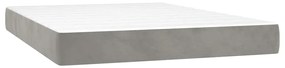 vidaXL Στρώμα με Pocket Springs Ανοιχτό Γκρι 140x210x20 εκ. Βελούδινο