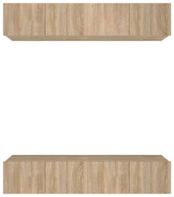 vidaXL Έπιπλα Τηλεόρασης 4 τεμ. Sonoma Δρυς 80x30x30 εκ. Επεξ. Ξύλο