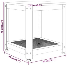 vidaXL Τραπεζάκι Βοηθητικό Γκρι/Μαύρο 40x40x45 εκ. από MDF/Σίδερο