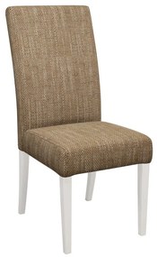 Καρέκλα Sparks 184, Άσπρο, Καφέ, 105x45x42cm, Ταπισερί, Ξύλινα, Ξύλο, Ξύλο: Οξιά | Epipla1.gr