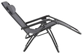 Καρέκλα - Πολυθρόνα COMPANION RELAX C5095.11 Μαύρο Μέταλλο με Γκρί Textiline 67x145x110Υεκ. 2αδα 67x145x110 εκ.