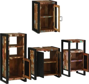 vidaXL Σετ Επίπλων Μπάνιου 4 τμχ. Πολύχρωμο 55 x 35 x 60 εκ.