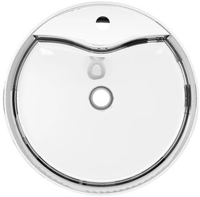 vidaXL Νιπτήρας με Οπή Υπερχείλισης Ασημί 46,5 x 15,5 εκ. Κεραμικός