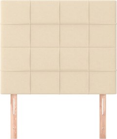 vidaXL Κεφαλάρι Κρεμ Ύφασμα 100x5x118/128 εκ.